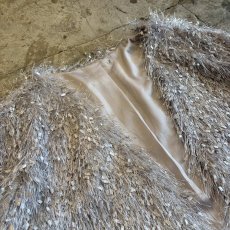 画像3: LIGHT GREY COLOR DESIGN SHAGGY DESIGN CARDIGAN / Ladies L (3)