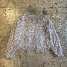画像2: LIGHT GREY COLOR DESIGN SHAGGY DESIGN CARDIGAN / Ladies L (2)