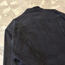 画像9: 80's SHORT LENGTH BLACK DENIM JACKET / Mens L / MADE IN USA (9)