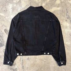 画像2: 80's SHORT LENGTH BLACK DENIM JACKET / Mens L / MADE IN USA (2)