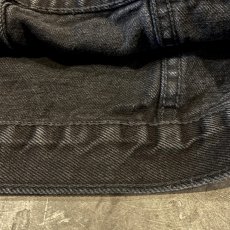 画像8: 80's SHORT LENGTH BLACK DENIM JACKET / Mens L / MADE IN USA (8)