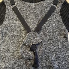 画像11: RIB×WOOL BACK MINI BAG WEAR DESIGN ZIP UP KNIT L/S TOPS / Ladies M (11)
