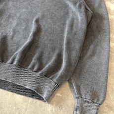 画像6: GRAY COLOR HALF ZIP COTTON KNIT SWEATER / Mens XL (6)
