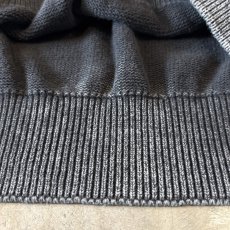 画像8: GRAY COLOR HALF ZIP COTTON KNIT SWEATER / Mens XL (8)