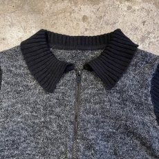画像8: RIB×WOOL BACK MINI BAG WEAR DESIGN ZIP UP KNIT L/S TOPS / Ladies M (8)