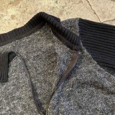 画像10: RIB×WOOL BACK MINI BAG WEAR DESIGN ZIP UP KNIT L/S TOPS / Ladies M (10)