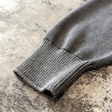 画像7: GRAY COLOR HALF ZIP COTTON KNIT SWEATER / Mens XL (7)