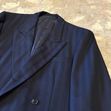 画像4: STRIPE PATTERN DOUBLE BREASTED TAILORED JACKET / Mens L (4)