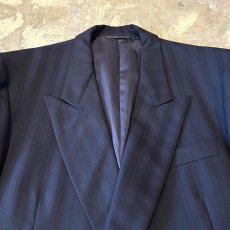 画像10: STRIPE PATTERN DOUBLE BREASTED TAILORED JACKET / Mens L (10)