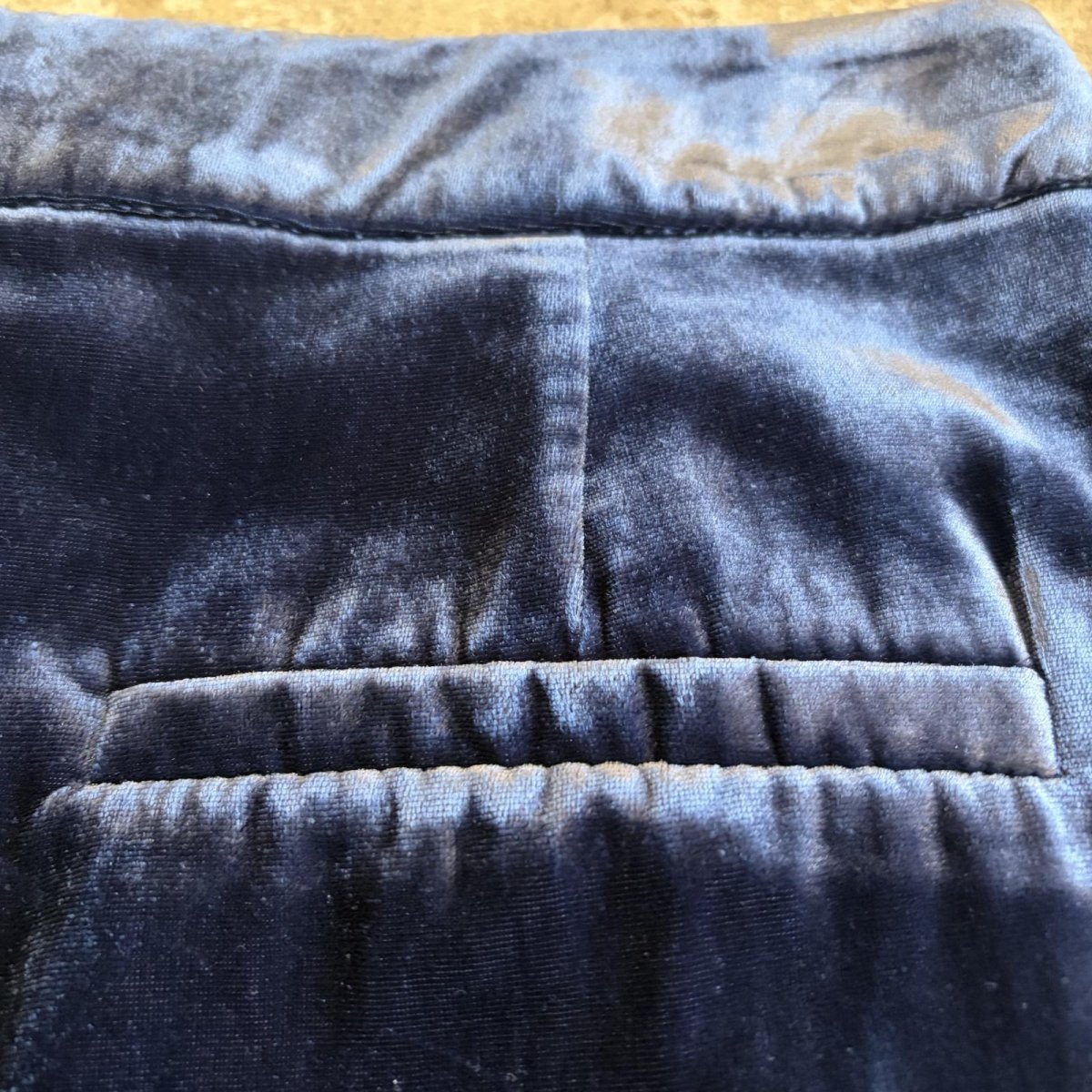 画像9: NAVY COLOR VELVET SLACKS WIDE PANTS / W29 (9)
