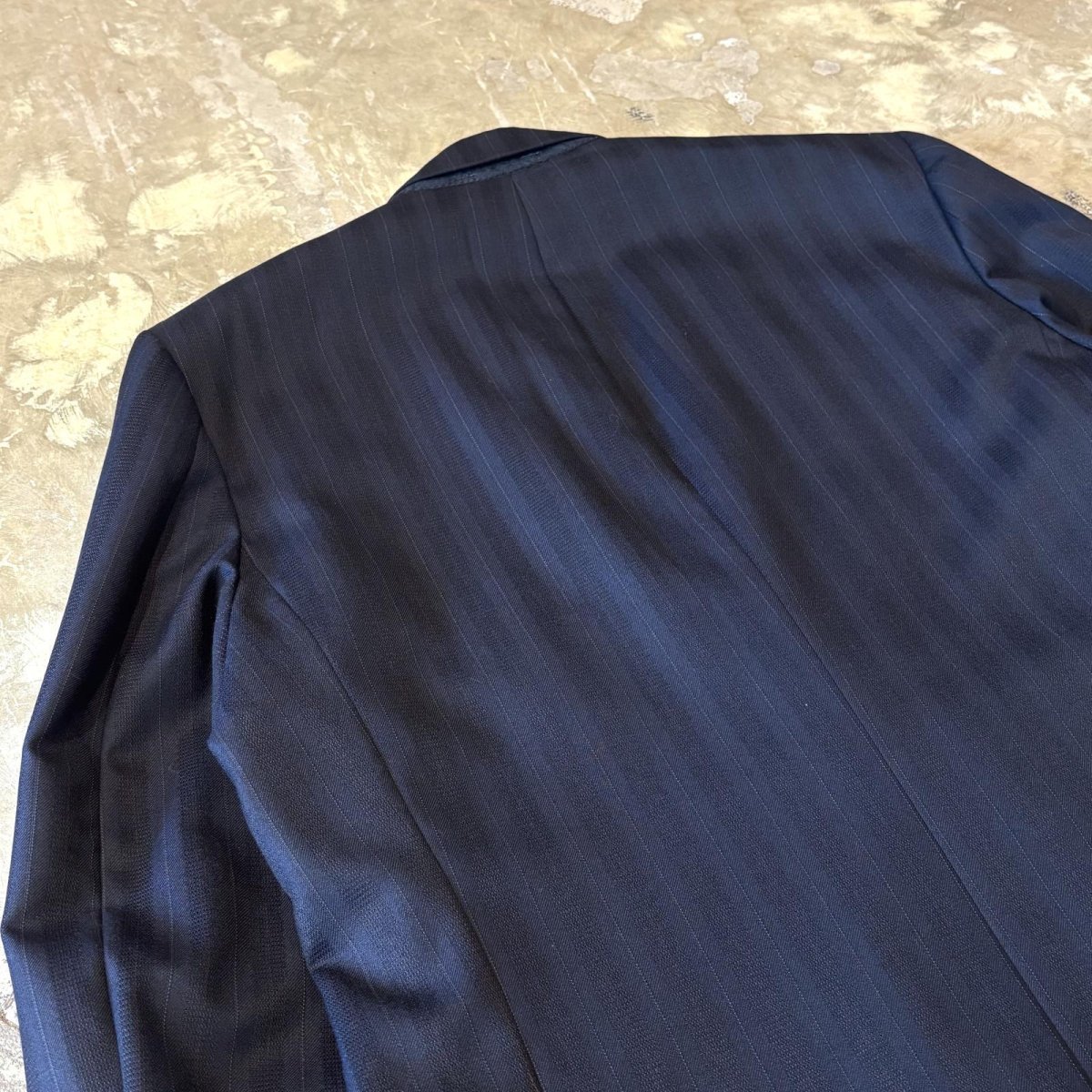 画像9: STRIPE PATTERN DOUBLE BREASTED TAILORED JACKET / Mens L (9)