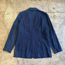 画像2: 1 BUTTON DESIGN TAILORED DENIM JACKET / Ladies M / MADE IN USA (2)