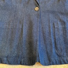 画像4: 1 BUTTON DESIGN TAILORED DENIM JACKET / Ladies M / MADE IN USA (4)
