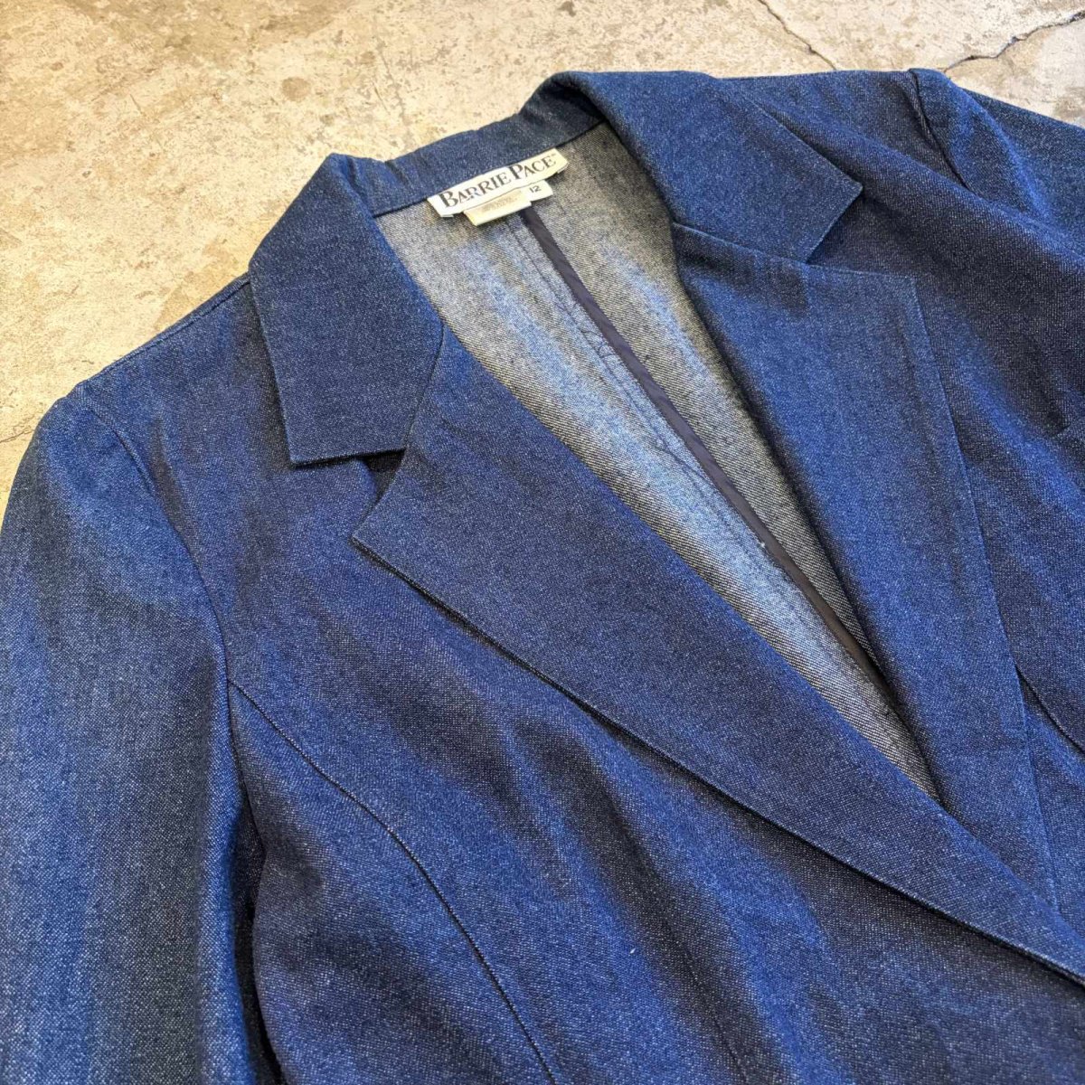 画像3: 1 BUTTON DESIGN TAILORED DENIM JACKET / Ladies M / MADE IN USA (3)