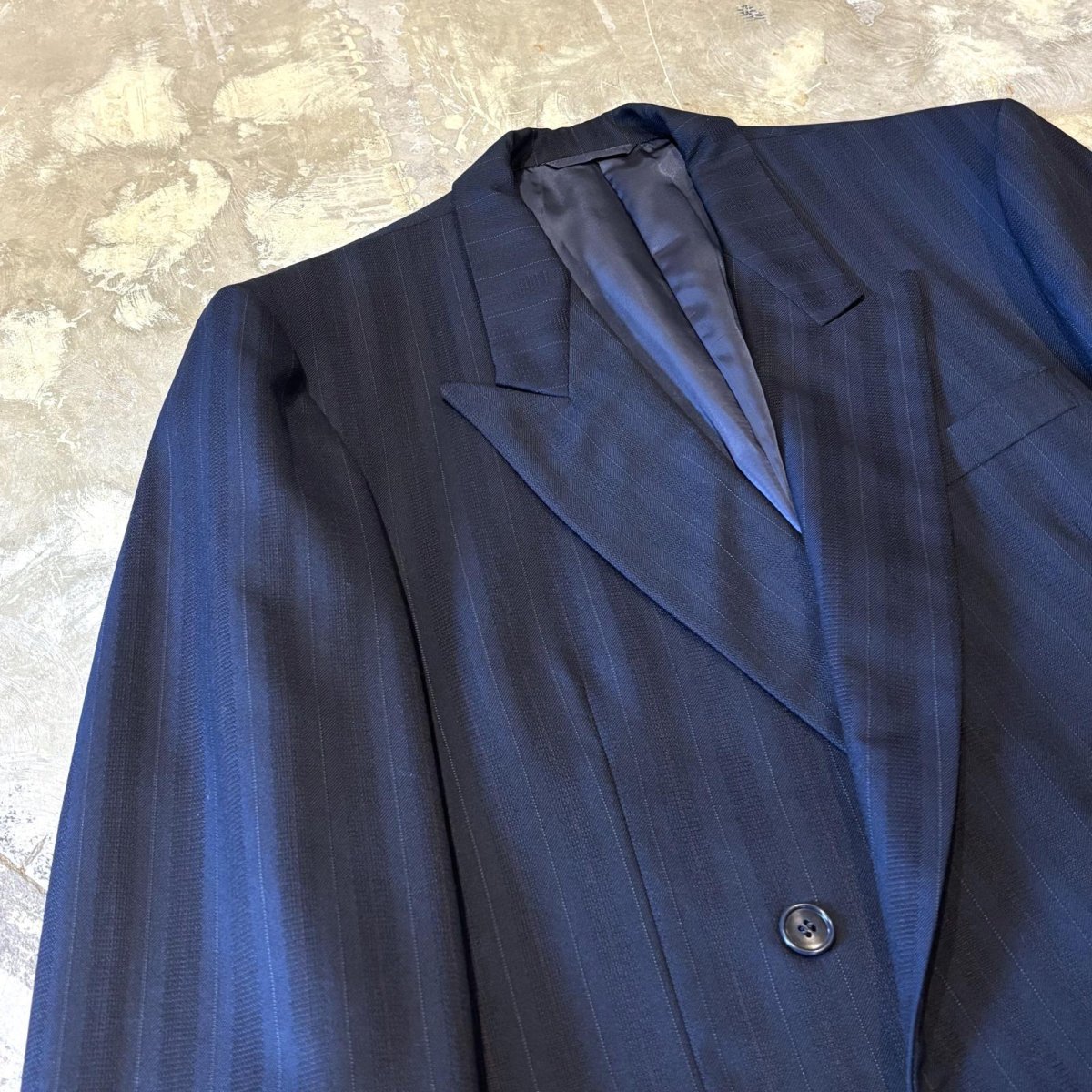 画像3: STRIPE PATTERN DOUBLE BREASTED TAILORED JACKET / Mens L (3)