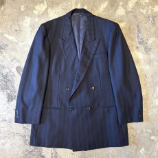 画像1: STRIPE PATTERN DOUBLE BREASTED TAILORED JACKET / Mens L (1)