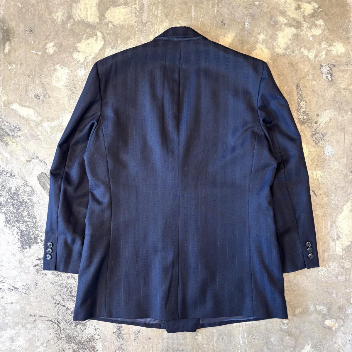 画像2: STRIPE PATTERN DOUBLE BREASTED TAILORED JACKET / Mens L (2)