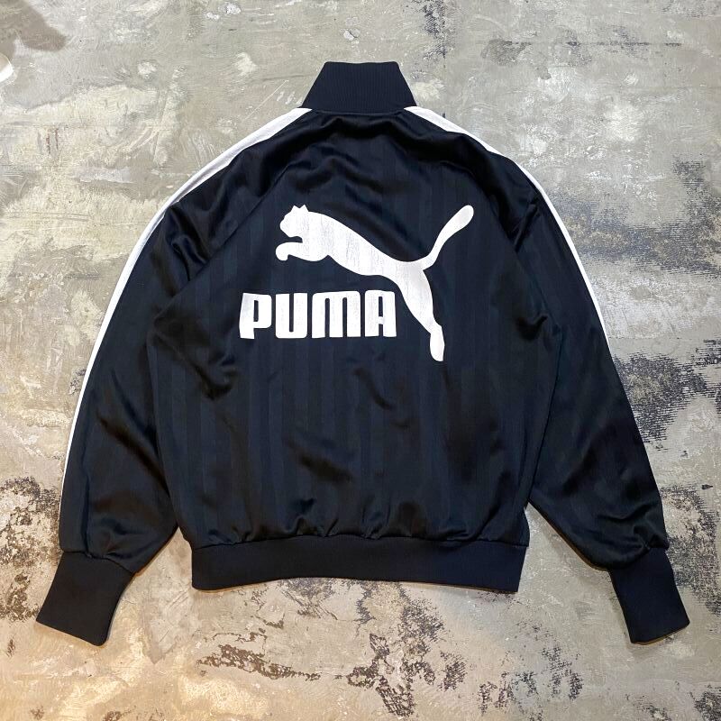 PUMA】BLACK STRIPE PATTERN LINE SLEEVE TRACK JACKET / Mens L ...