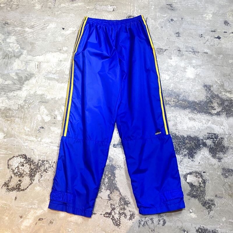 画像1: 【adidas】BLUE COLOR SIDE LINE NYLON PANTS / W26~ (1)